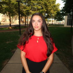 Student Amaya Soloar on Rutgers-Camden campus.